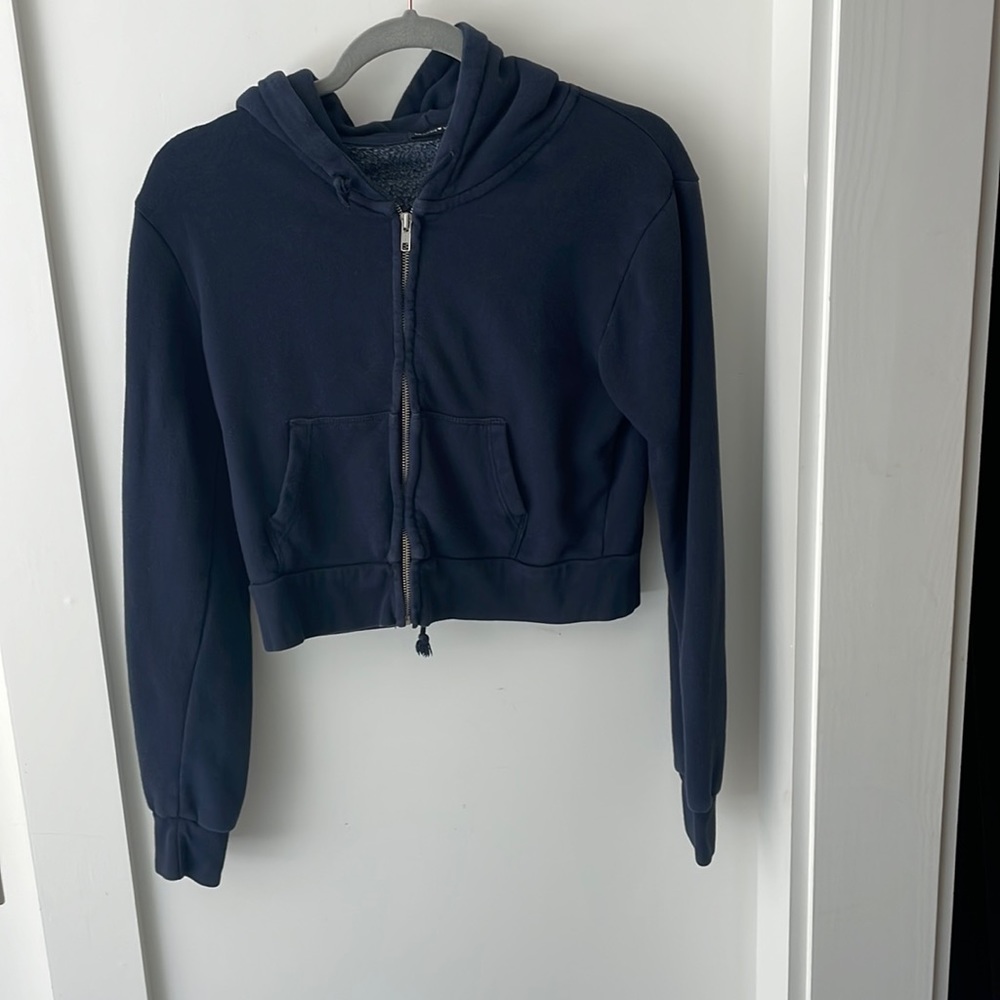 Brandy navy cropped hoodie